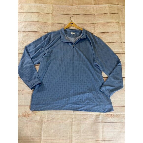 Peter Millar Men's Blue Mini Skull Print Long Sleeve Sweater - 4XT - Picture 5 of 15